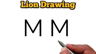 How to Draw Easy lion From letter M M | Number Drawing