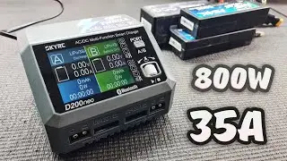 Мощная зарядка SKYRC D200NEO на 2 порта! ... 800W и 35А. Обзор и возможности.