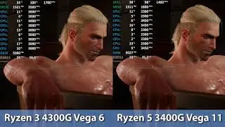 Ryzen 3 4300G Vega 6 vs Ryzen 5 3400G Vega 11 - Gaming Comparison