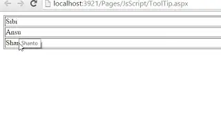 Jquery to show tooltip on mouse hover in Asp.net