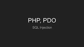 PHP, PDO SQL Injection #3