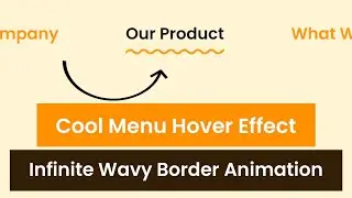 Menu Hover Effect | Infinite Wavy Border Animation Using Only HTML, CSS ANIMATION