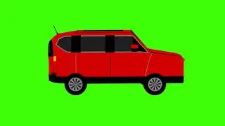 Red Car Moving Animation Loop On Green Screen l Free HD Footage