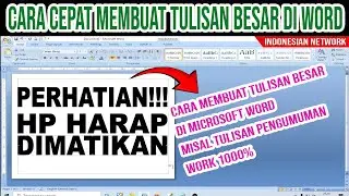 CARA MEMBUAT TULISAN BESAR DI MICROSOFT WORD | MISAL BUAT TULISAN PENGUMUMAN ATAUPUN TULISAN WARNING