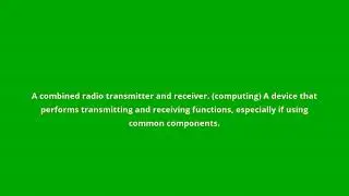 what is the meaning of transceiver