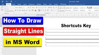 Shortcut Key To Draw Straight Lines In MS Word