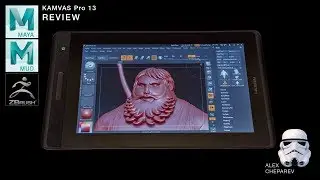 Photoshop, Maya, Mudbox and ZBrush testing with Huion Graphic Tablet KAMVAS Pro 13