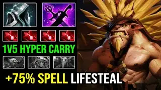 WTF +75% Spell Lifesteal 1v5 Hyper Carry Bristleback Max Quill Spray Spam Dota 2