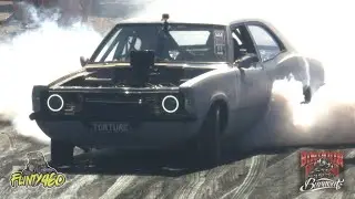 393 CLEVO TC CORTINA "TORTURE" RIPPING IT UP AT BINDOON BURNOUTS