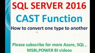 Cast function in SQL | SQL data conversions