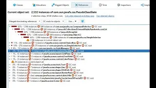 Working with merged reference trees in JProfiler