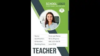 Teacher ID Card Design in MS Word | Free MS Word Template