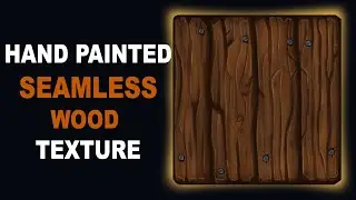 Stylized HAND PAINTED SEAMLESS game ready Wood texture