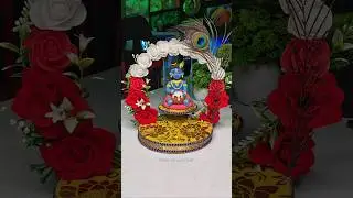 Krishna ji Janmashtami jhula making 🦚 Diy krishna ji jhula 🙏🌸 Jai shree krishna 