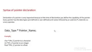 Introduction of pointer