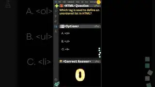HTML Coding 101: Q2 Tag for Unordered list in HTML? #shorts #html #webdevelopment