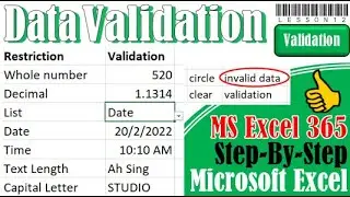 Data validation in Excel