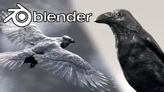 Making a Rigged Crow in Blender 3.6 +Skull [Timelapse]