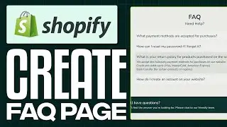 How to create a FAQ page Shopify (2024) Tutorial for Beginners