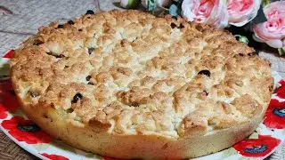 Тертый ПИРОГ с Яблоками и Изюмом из нежного ПЕСОЧНОГО Теста