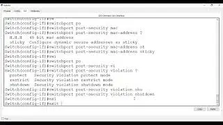 how to configure port security on cisco switch