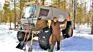 Завез доски! Палатку. Начинается оттепель, Добрался к избушке.