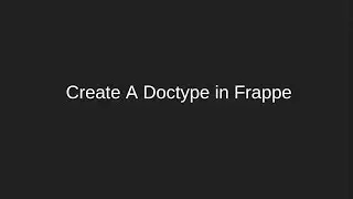 Create a new DocType