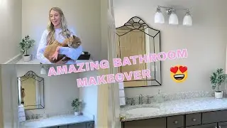 BATHROOM MAKEOVER! AFFORDABLE DIY BATHROOM TRANSFORMATION! | ERICA LEE