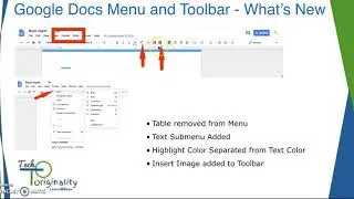 What's New  2018 -  Google Docs Menu & Toolbar