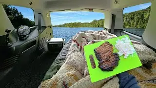 24 Hour Solo Camping In My Tahoe (Trout Fishing & Prime Rib)