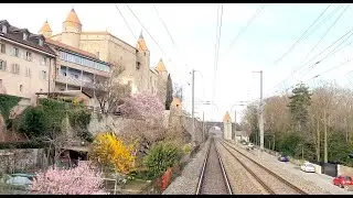 ★ 4K 🇨🇭Tilt train Geneva - Zürich HB cab ride, speeds up to 200km/h [03.2020] Führerstandsmitfahrt