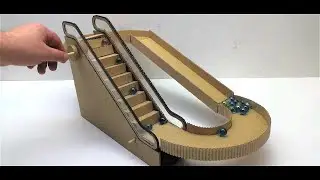 How to make Marble Run with escalator out of cardboard