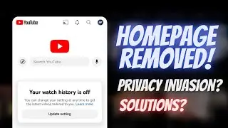 Youtube watch history update! No homepage 😥 #youtube