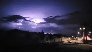 large flashes of light in the night sky