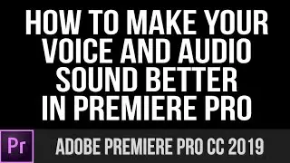 How to make Audio and Voice sound better in Premiere Pro with just one Audio Effect!