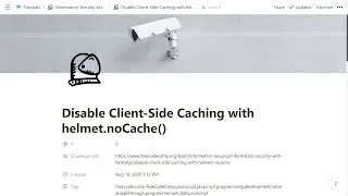 09 - Disable Client-Side Caching with helmet.noCache() - Information Security - freeCodeCamp