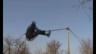 Турник  Подъём двумя ноги врозь в стойку с поворотом на 180