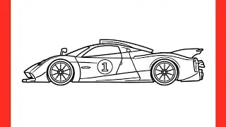 How to draw a PAGANI HUAYRA R easy / drawing pagani huayra 2021 sports car step by step