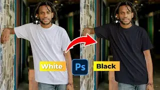 SIMPLE WAY to Change White to BLACK in Photoshop