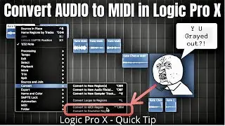 How to Convert Audio to MIDI in Logic Pro X - Logic Pro X Quick Tip