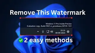 How to Remove evaluation copy watermark on windows 11 insider