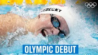 15-Year-Old Katie Ledecky's 🇺🇸 First Olympic Race!