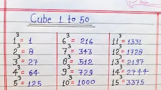 Cube 1 to 50 || Cube 1 to 50 in English || 1 se 50 tak Cube