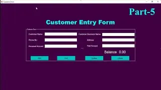 Customer Entry Form For Invoice Insert Search Update Delete VB.NET