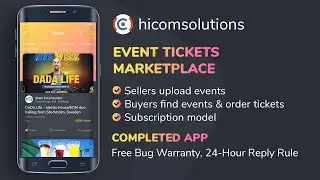 Event Tickets Marketplace Android App Template, Script, Source Code for Sale - Subscription Model