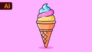 Adobe Illustrator Beginner Tutorial - Create Vector Ice Cream from Sketch (HD)