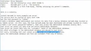 Red Hat RHCE (EX300-7) - MariaDB part 1of 5 - Overview/The scenario