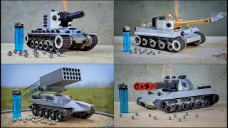 4 Best Powerful mini Cannnon Tanks ( KV-2, Object 703 II, TOS-1A, Tiger I )