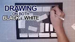 Abstract drawing on both black and white