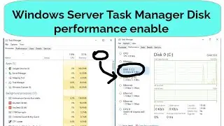 how to enable disk performance percentage in windows server task manager